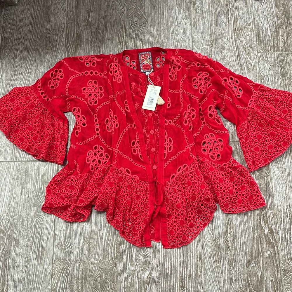 JOHNNY WAS XANTHOS RARE BLOUSE SZ S